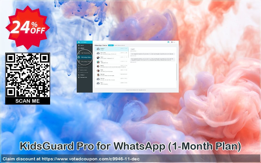 KidsGuard Pro for WhatsApp, 1-Month Plan  Coupon, discount 20% OFF KidsGuard Pro for WhatsApp (1-Month Plan), verified. Promotion: Dreaded promo code of KidsGuard Pro for WhatsApp (1-Month Plan), tested & approved