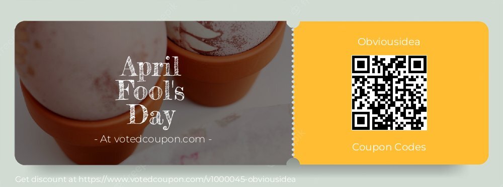 Obviousidea Coupon discount, offer to 2024 April Fool's Day