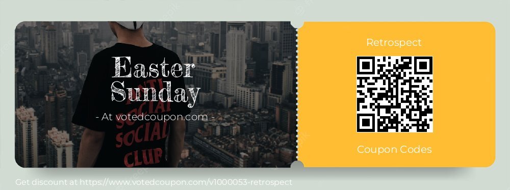 Retrospect Coupon discount, offer to 2025 Easter Sunday