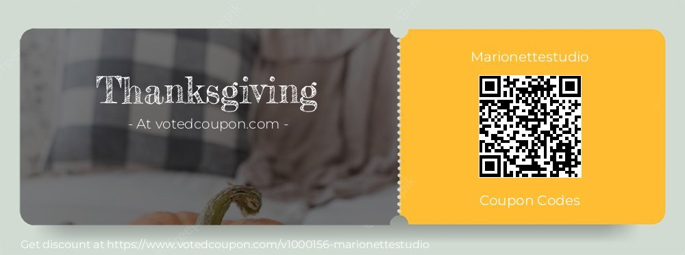 Marionettestudio Coupon discount, offer to 2023 Thanksgiving
