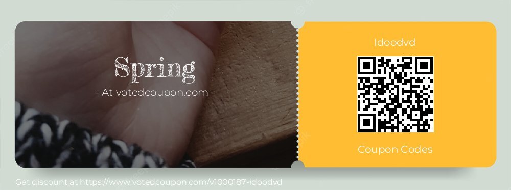 Idoodvd Coupon discount, offer to 2024 Spring