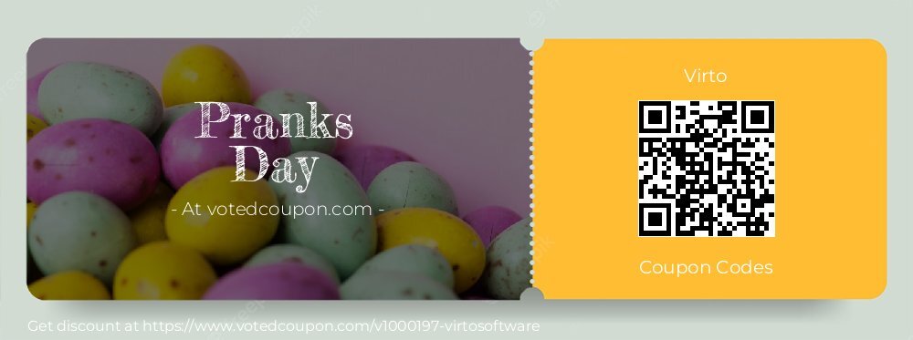 Virto Coupon discount, offer to 2025 Pranks Day