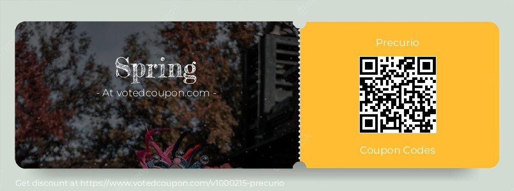 Precurio Coupon discount, offer to 2025 Spring