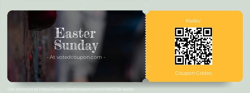 Ksdev Coupon discount, offer to 2024 Easter Sunday