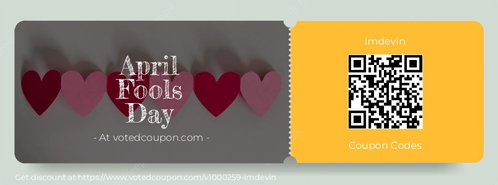 Imdevin Coupon discount, offer to 2024 April Fools Day