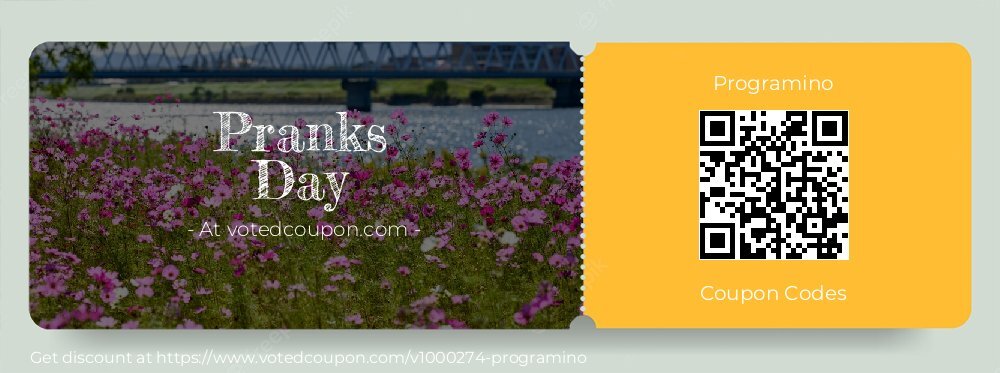 Programino Coupon discount, offer to 2025 Pranks Day
