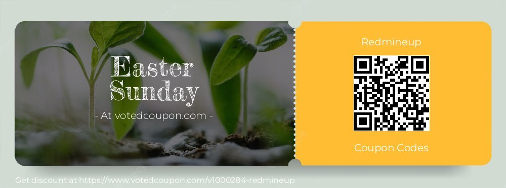 Redmineup Coupon discount, offer to 2025 Easter Sunday