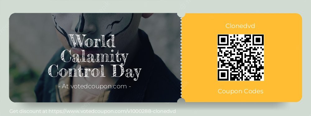 Clonedvd Coupon discount, offer to 2023 World Calamity Control Day