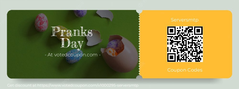 Serversmtp Coupon discount, offer to 2025 Pranks Day