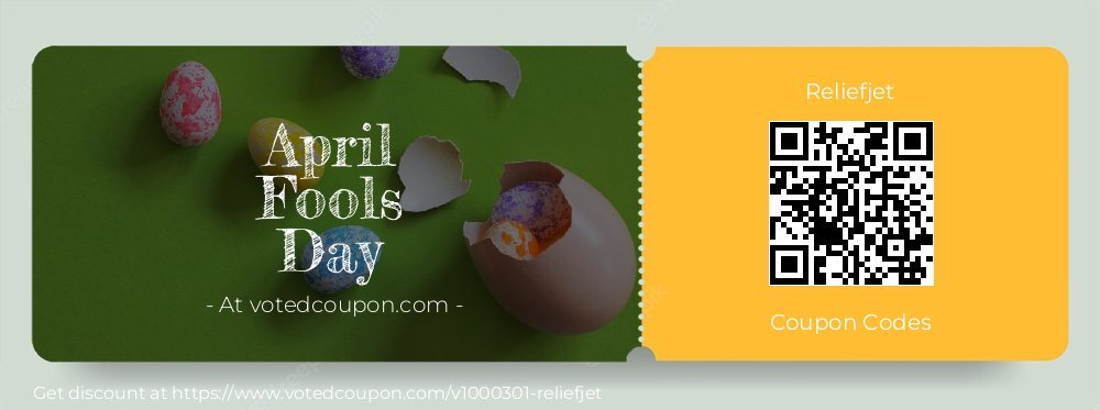 Reliefjet Coupon discount, offer to 2024 April Fools Day