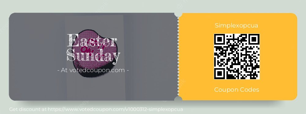 Simplexopcua Coupon discount, offer to 2024 Easter Sunday