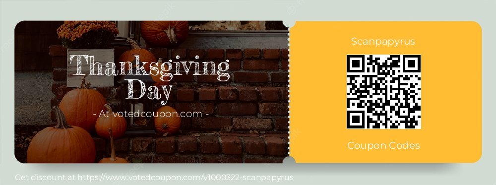 Scanpapyrus Coupon discount, offer to 2023 Thanksgiving Day