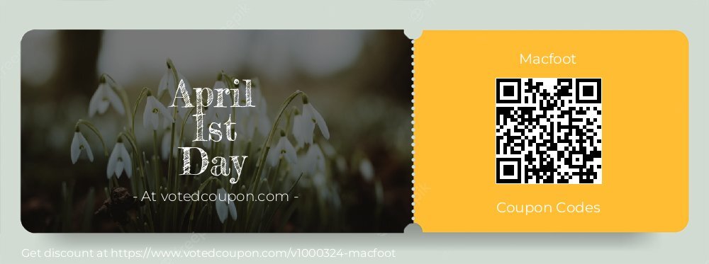 Macfoot Coupon discount, offer to 2024 April 1st Day