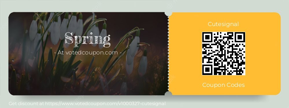 Cutesignal Coupon discount, offer to 2025 Spring