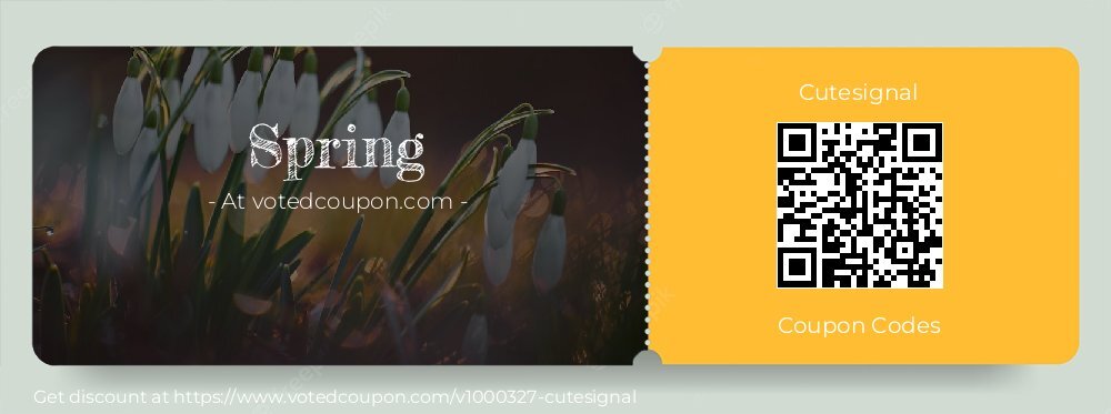 Cutesignal Coupon discount, offer to 2024 Spring