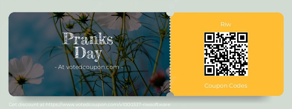 Riw Coupon discount, offer to 2025 Pranks Day