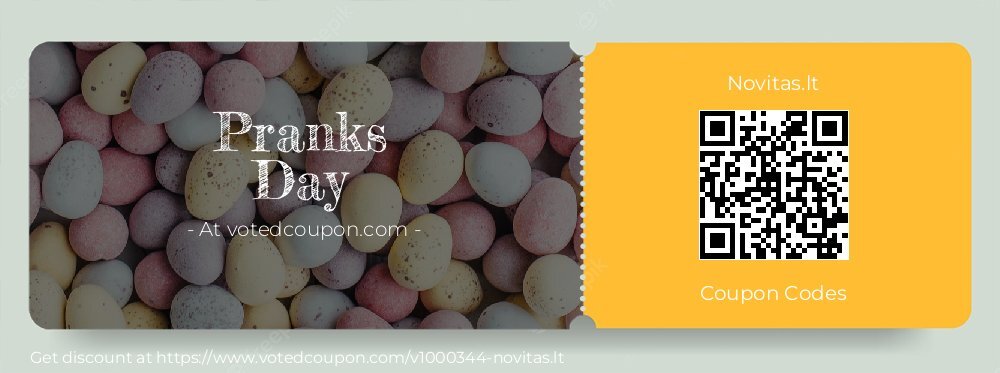 Novitas.lt Coupon discount, offer to 2025 Pranks Day