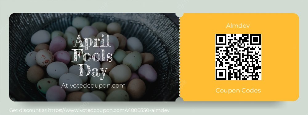 Almdev Coupon discount, offer to 2024 April Fools Day