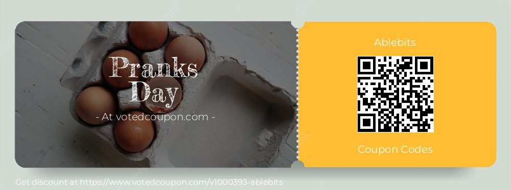 Ablebits Coupon discount, offer to 2024 Pranks Day