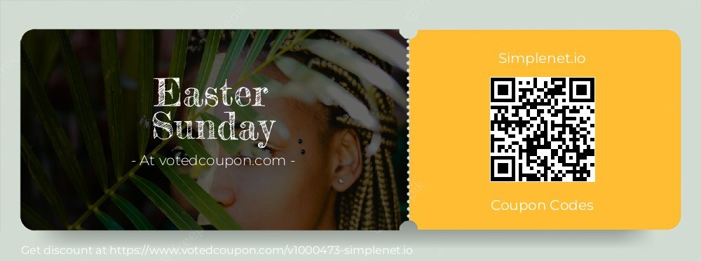 Simplenet.io Coupon discount, offer to 2024 Easter Sunday