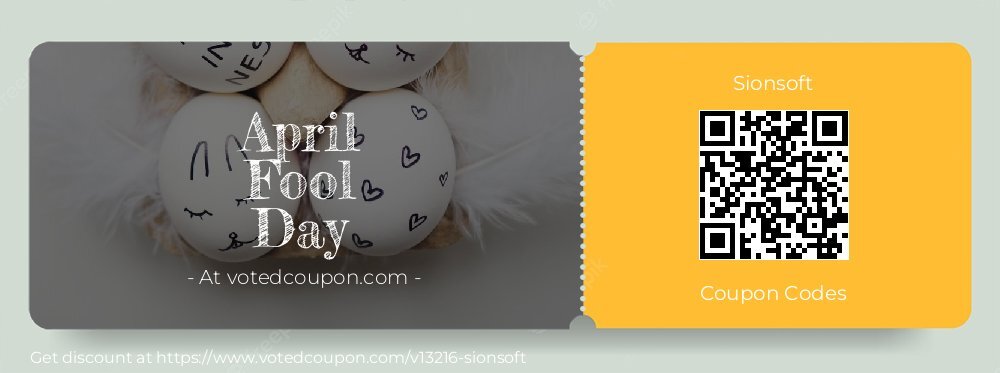 Sionsoft Coupon discount, offer to 2025 April Fool Day
