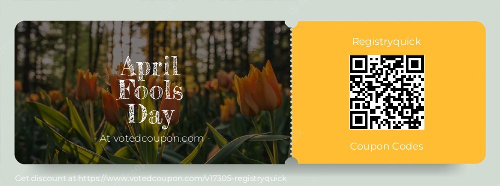 Registryquick Coupon discount, offer to 2025 April Fools Day