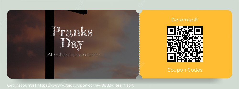 Doremisoft Coupon discount, offer to 2025 Pranks Day