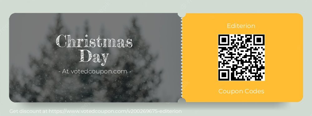 Editerion Coupon discount, offer to 2023 Christmas Day