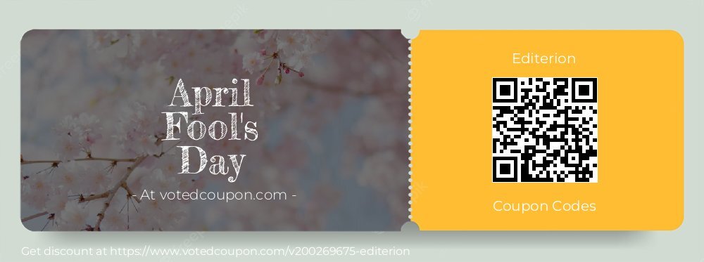 Editerion Coupon discount, offer to 2024 April Fool's Day