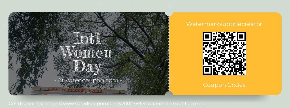 Watermarksubtitlecreator Coupon discount, offer to 2025 April 1st Day