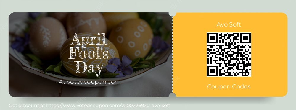 Avo Soft Coupon discount, offer to 2025 April Fool's Day