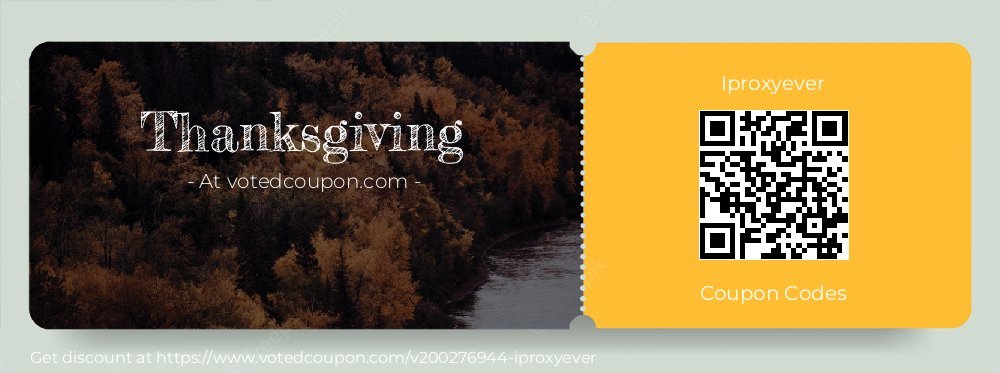 Iproxyever Coupon discount, offer to 2023 Thanksgiving