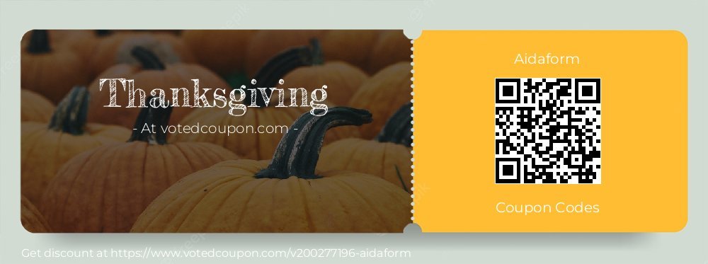 Aidaform Coupon discount, offer to 2023 Thanksgiving