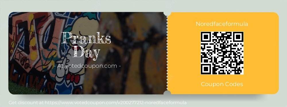 Noredfaceformula Coupon discount, offer to 2024 Pranks Day