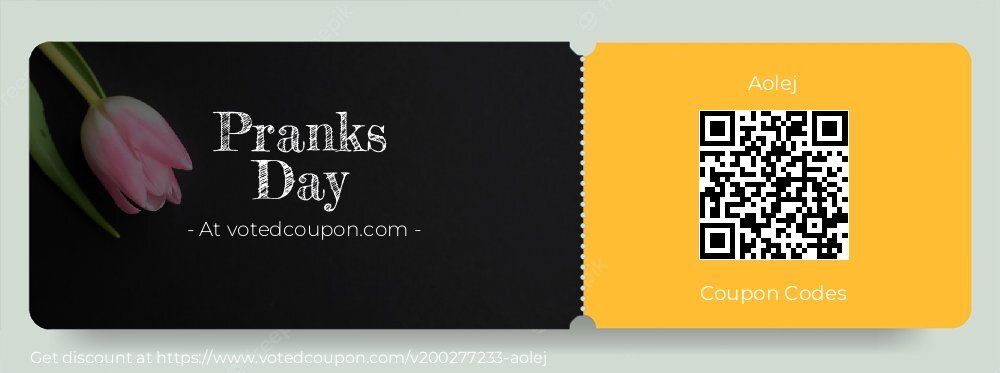 Aolej Coupon discount, offer to 2025 Pranks Day