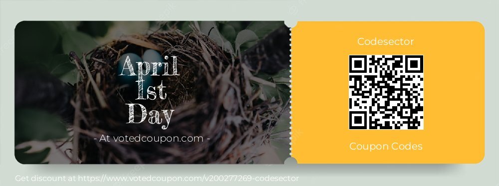 Codesector Coupon discount, offer to 2025 April 1st Day