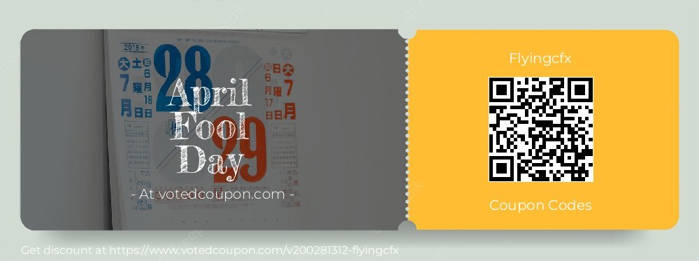 Flyingcfx Coupon discount, offer to 2024 April Fool Day