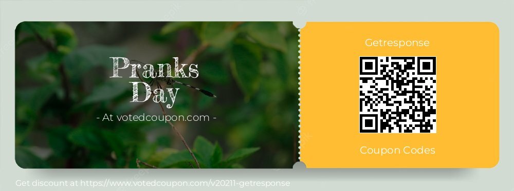 Getresponse Coupon discount, offer to 2025 Pranks Day