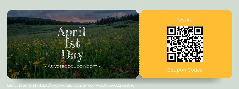 Test4u Coupon discount, offer to 2025 April 1st Day