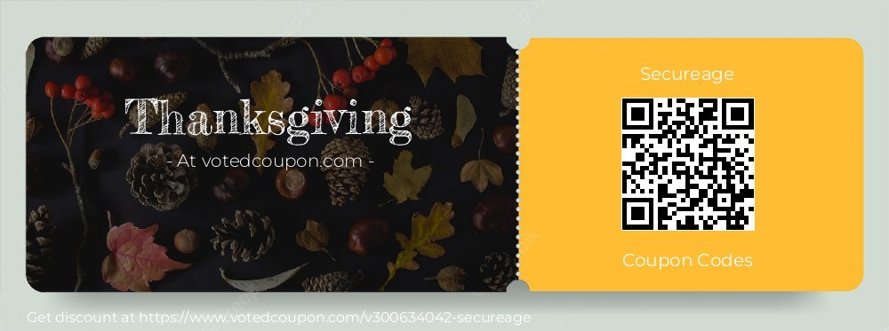 Secureage Coupon discount, offer to 2023 Thanksgiving