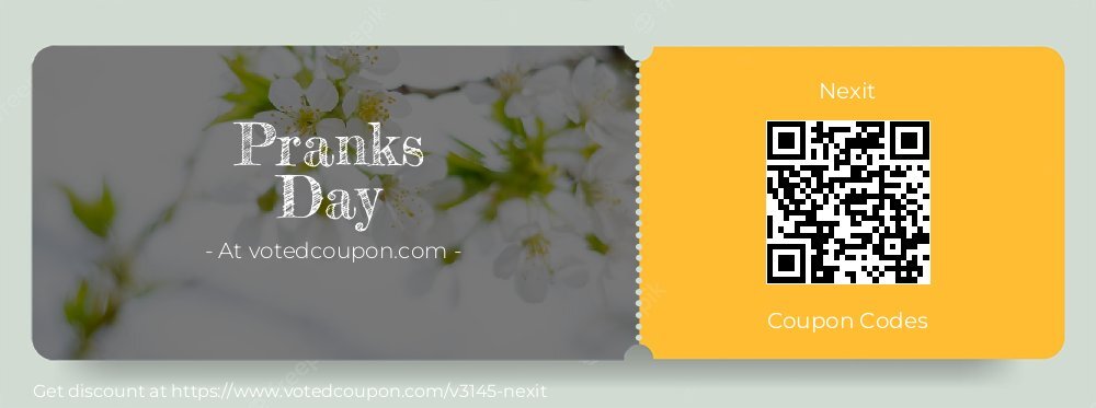 Nexit Coupon discount, offer to 2025 Pranks Day