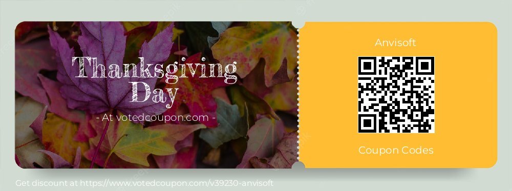 Anvisoft Coupon discount, offer to 2023 Thanksgiving Day
