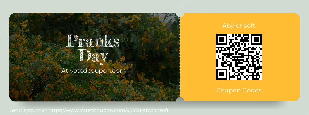 Abylonsoft Coupon discount, offer to 2025 Pranks Day