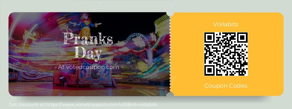 Voilabits Coupon discount, offer to 2025 Pranks Day