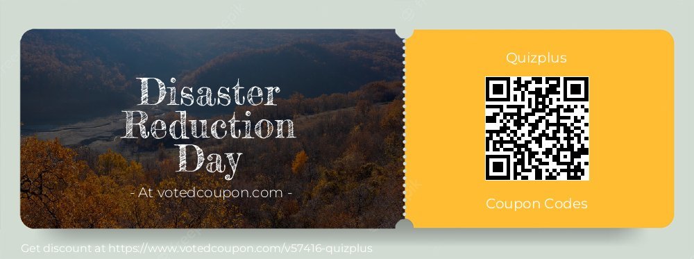 Quizplus Coupon discount, offer to 2023 Disaster Reduction Day